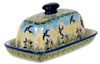 Polish Pottery American Butter Dish (Soaring Swallows) | M074S-WK57 at PolishPotteryOutlet.com
