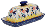 Butter Dish, American, 4" x 7.5" in "Butterfly Bliss" by Manufaktura | M074S-WK73