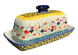 Butter Dish, American, 4" x 7.5" in "Sunlit Wildflowers" by Manufaktura | M074S-WK77