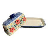 Butter Dish, American, 4" x 7.5" in "Brilliant Wreath" by Manufaktura | M074S-WK78