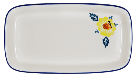 Butter Dish, American, 4" x 7.5" in "Brilliant Garland" by Manufaktura | M074S-WK79