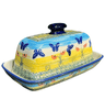 Polish Pottery American Butter Dish (Butterflies in Flight) | M074S-WKM at PolishPotteryOutlet.com