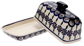 Polish Pottery American Butter Dish (Floral Peacock) | M074T-54KK Additional Image at PolishPotteryOutlet.com