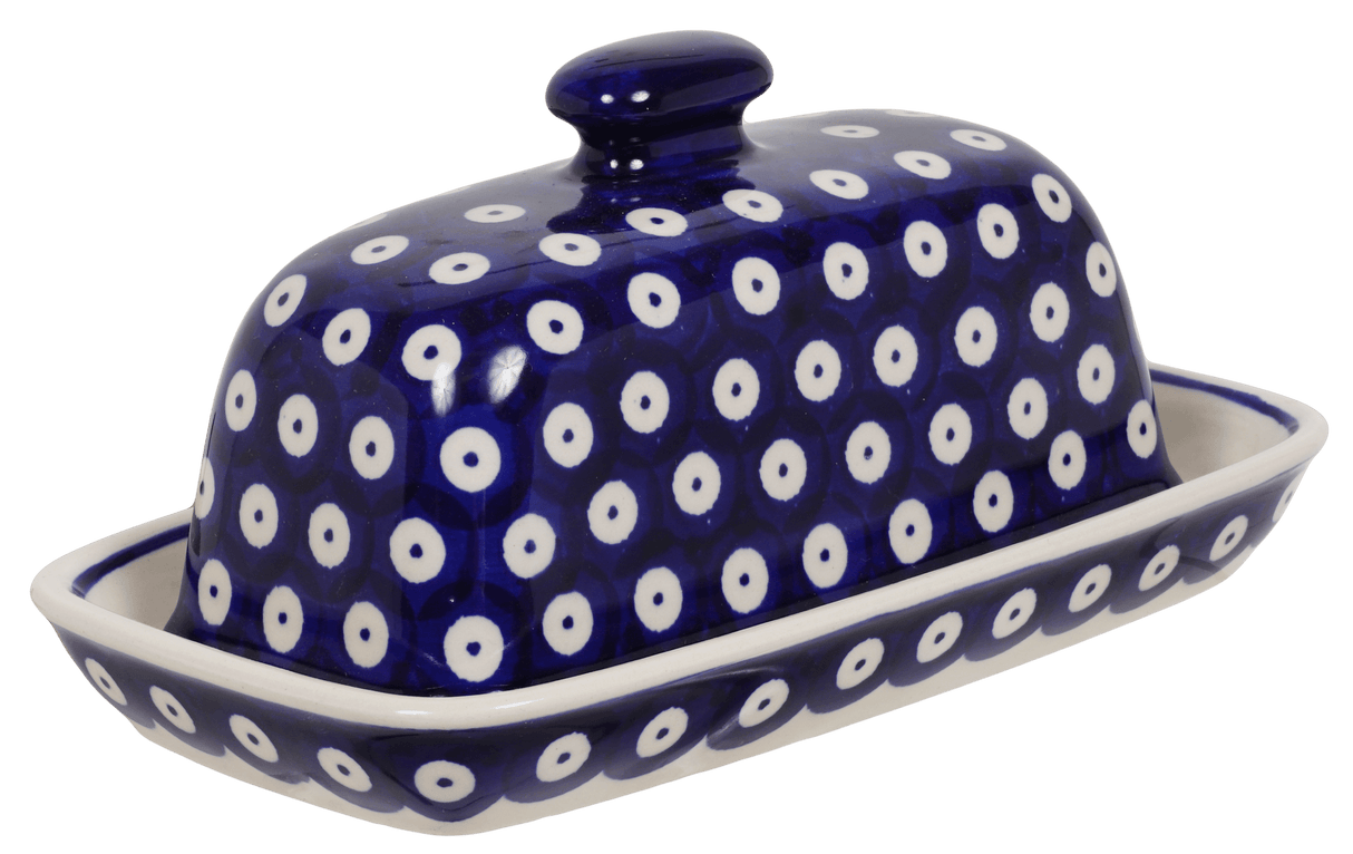 Butter Dish, American, 4" x 7.5" in "Dot to Dot" by Manufaktura | M074T-70A