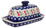 Butter Dish, American, 4" x 7.5" in "Cherry Dot" by Manufaktura | M074T-70WI