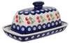 Polish Pottery American Butter Dish (Cherry Dot) | M074T-70WI at PolishPotteryOutlet.com