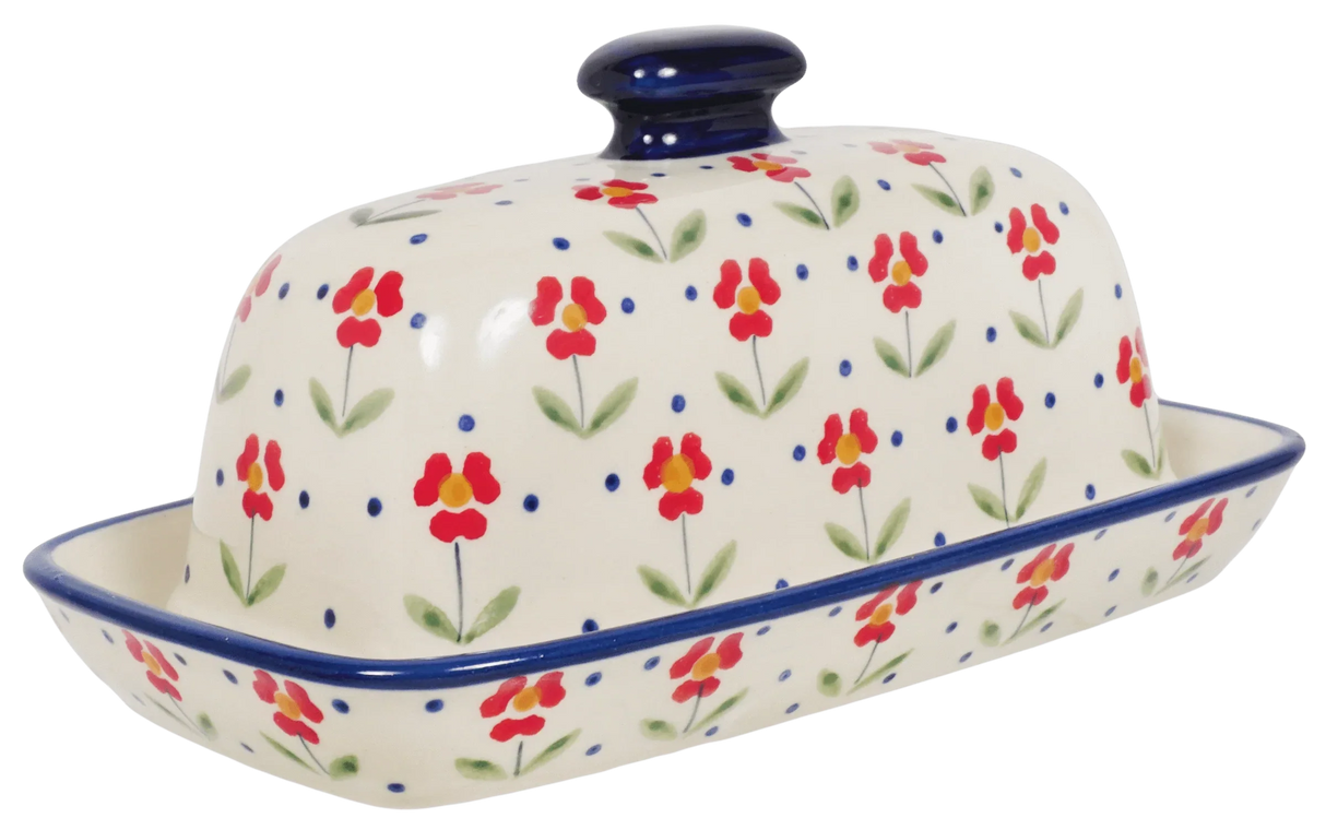 Butter Dish, American, 4" x 7.5" in "Simply Beautiful" by Manufaktura | M074T-AC61