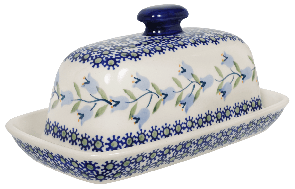 Butter Dish, American, 4" x 7.5" in "Lily of the Valley" by Manufaktura | M074T-ASD