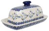 Polish Pottery American Butter Dish (Lily of the Valley) | M074T-ASD at PolishPotteryOutlet.com
