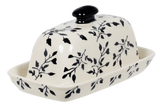 Butter Dish, American, 4" x 7.5" in "Black Spray" by Manufaktura | M074T-LISC