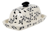 Polish Pottery American Butter Dish (Black Spray) | M074T-LISC at PolishPotteryOutlet.com