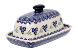 Butter Dish, American, 4" x 7.5" in "Vineyard in Bloom" by Manufaktura | M074T-MCP