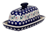 Butter Dish, American, 4" x 7.5" in "Periwinkle Chain" by Manufaktura | M074T-P213