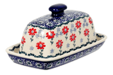 Butter Dish, American, 4" x 7.5" in "Summer Blossoms" by Manufaktura | M074T-P232