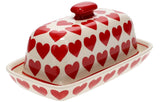 Butter Dish, American, 4" x 7.5" in "Whole Hearted Red" by Manufaktura | M074T-SEDC