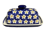 Butter Dish, American, 4" x 7.5" in "Paperwhites" by Manufaktura | M074T-TJP
