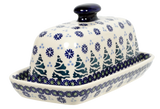 Butter Dish, American, 4" x 7.5" in "Snowy Pines" by Manufaktura | M074T-U22
