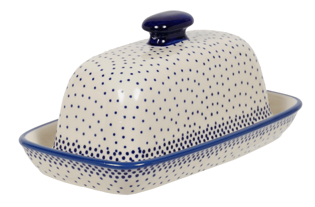 Butter Dish, American, 4" x 7.5" in "Misty Blue" by Manufaktura | M074U-61A