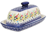 Butter Dish, American, 4" x 7.5" in "Floral Garland" by Manufaktura | M074U-AD01