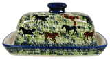 Butter Dish, American, 4" x 7.5" in "On the Range" by Manufaktura | M074U-INK2