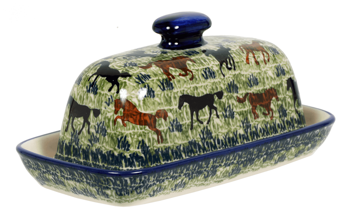 Butter Dish, American, 4" x 7.5" in "On the Range" by Manufaktura | M074U-INK2