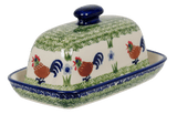 Butter Dish, American, 4" x 7.5" in "Chicken Dance" by Manufaktura | M074U-P320