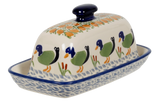 Butter Dish, American, 4" x 7.5" in "Ducks in a Row" by Manufaktura | M074U-P323