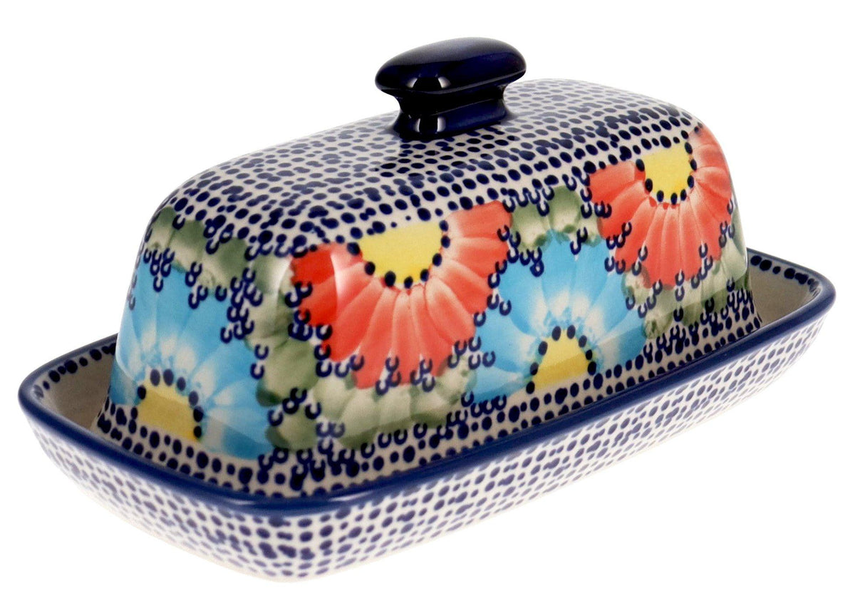 Butter Dish, American, 4" x 7.5" in "Fiesta" by Manufaktura | M074U-U1