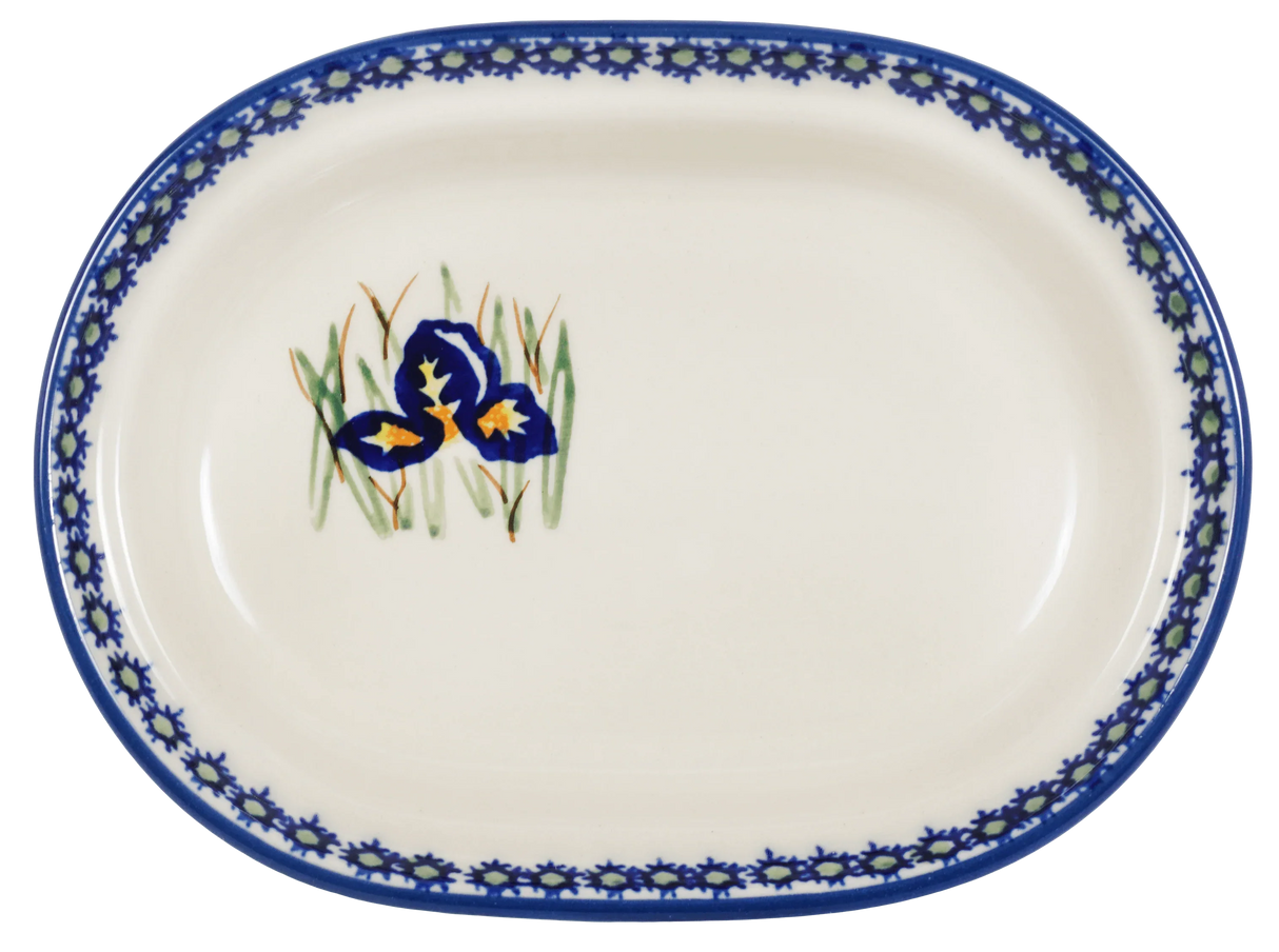 Butter Dish, Fancy, 5" x 7" in "Iris" by Manufaktura | M077S-BAM