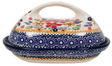 Butter Dish, Fancy, 5" x 7" in "Ruby Bouquet" by Manufaktura | M077S-DPCS