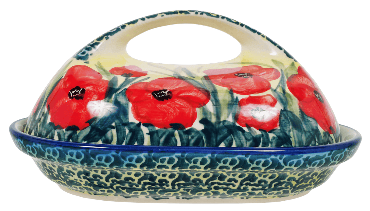 Butter Dish, Fancy, 5" x 7" in "Poppies in Bloom" by Manufaktura | M077S-JZ34