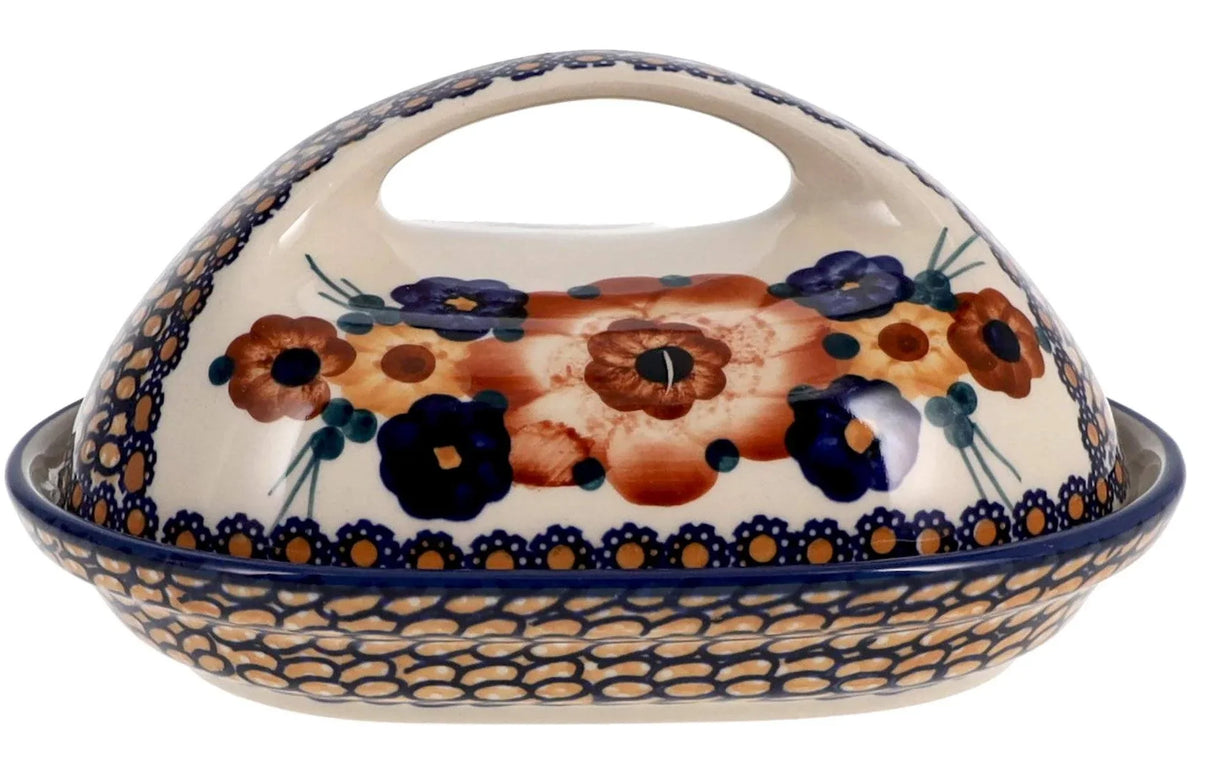 Butter Dish, Fancy, 5" x 7" in "Bouquet in a Basket" by Manufaktura | M077S-JZK