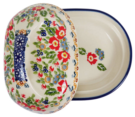 Butter Dish, Fancy, 5" x 7" in "Poppy Persuasion" by Manufaktura | M077S-P265