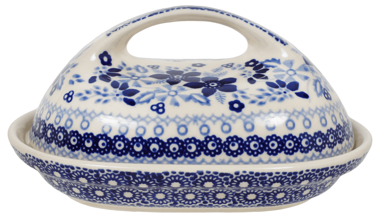 Butter Dish, Fancy, 5" x 7" in "Duet in Blue" by Manufaktura | M077S-SB01