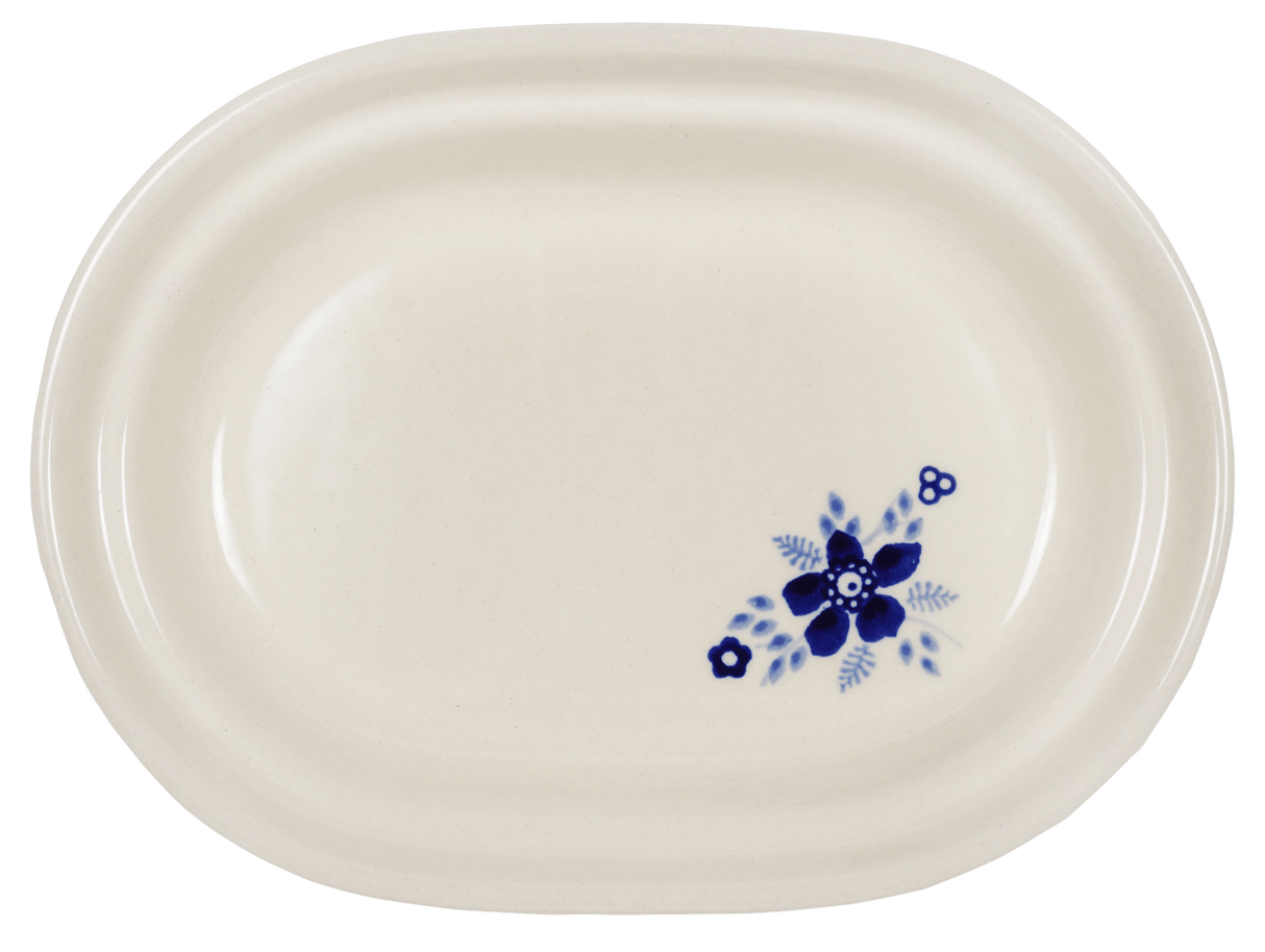 Butter Dish, Fancy, 5" x 7" in "Duet in Blue" by Manufaktura | M077S-SB01