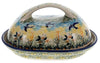 Polish Pottery Fancy Butter Dish (Soaring Swallows) | M077S-WK57 at PolishPotteryOutlet.com