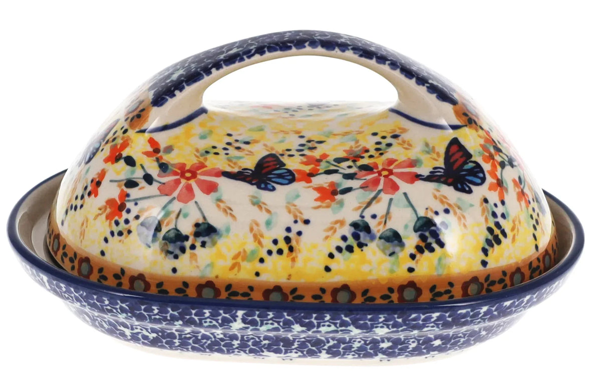 Butter Dish, Fancy, 5" x 7" in "Butterfly Bliss" by Manufaktura | M077S-WK73