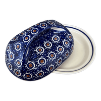 A picture of a Polish Pottery Fancy Butter Dish (Bonbons) | M077T-2 as shown at PolishPotteryOutlet.com/products/the-fancy-butter-dish-2-m077t-2