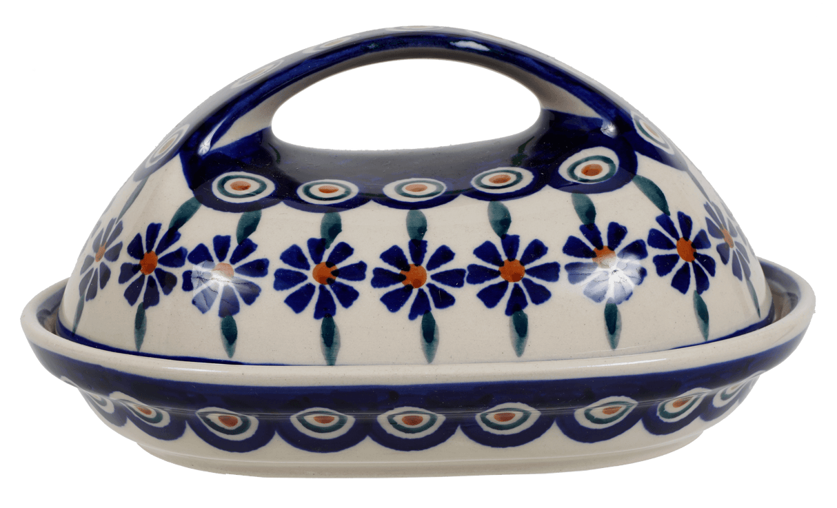 Butter Dish, Fancy, 5" x 7" in "Floral Peacock" by Manufaktura | M077T-54KK