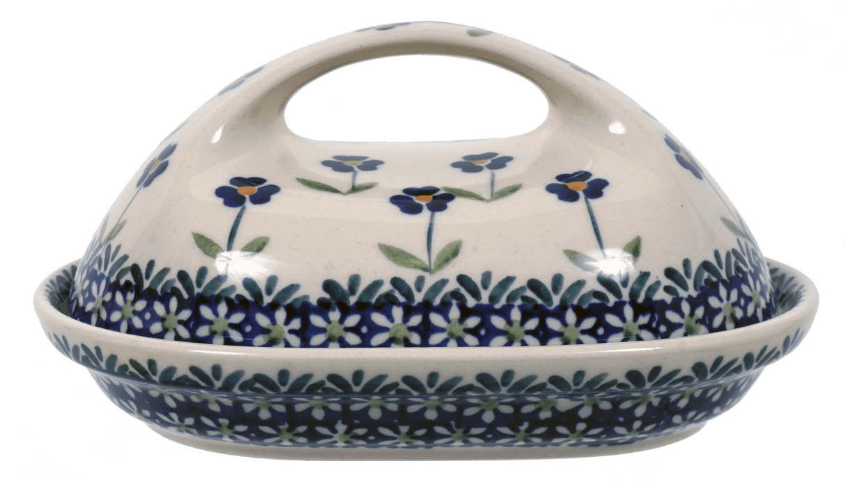 Butter Dish, Fancy, 5" x 7" in "Forget Me Not" by Manufaktura | M077T-ASS