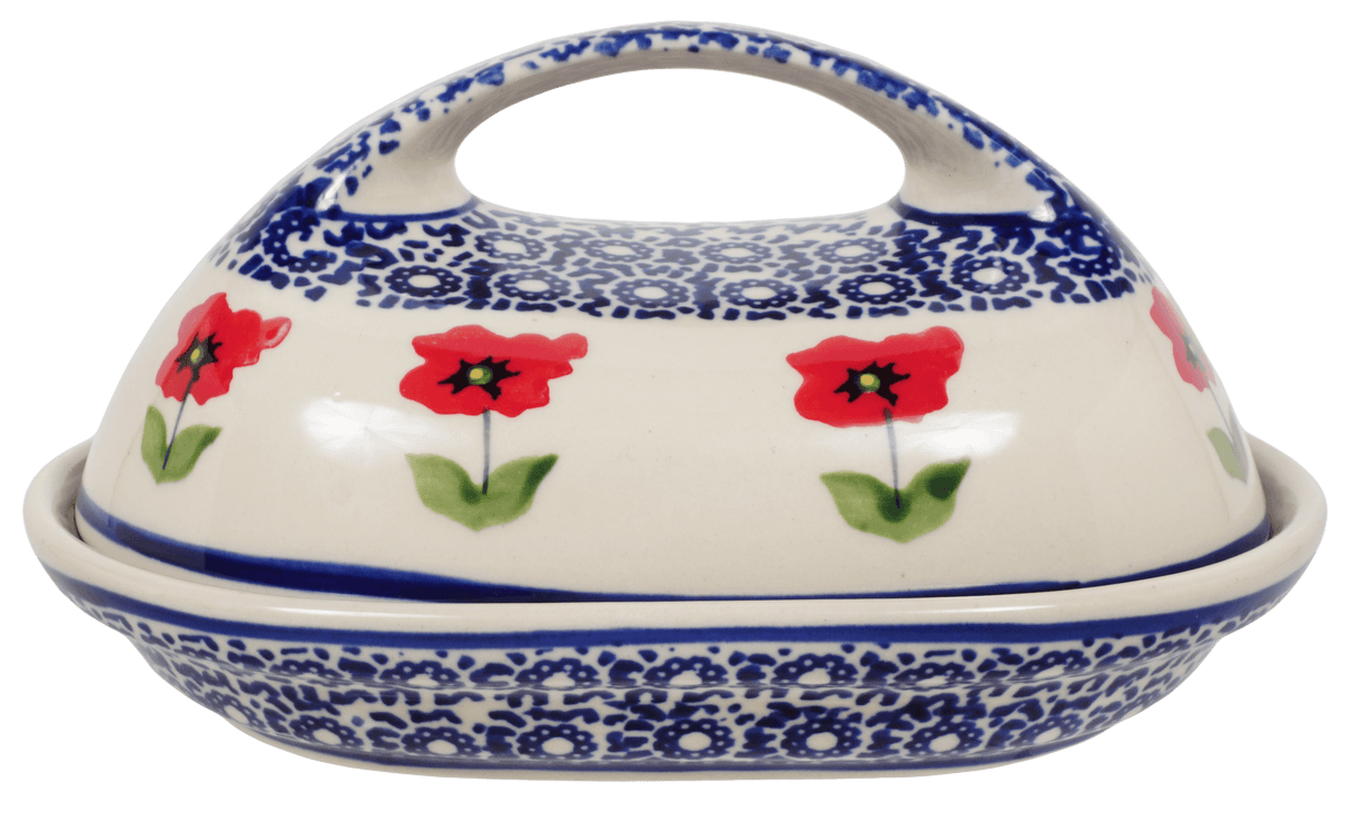 Butter Dish, Fancy, 5" x 7" in "Poppy Garden" by Manufaktura | M077T-EJ01