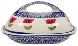 Butter Dish, Fancy, 5" x 7" in "Poppy Garden" by Manufaktura | M077T-EJ01