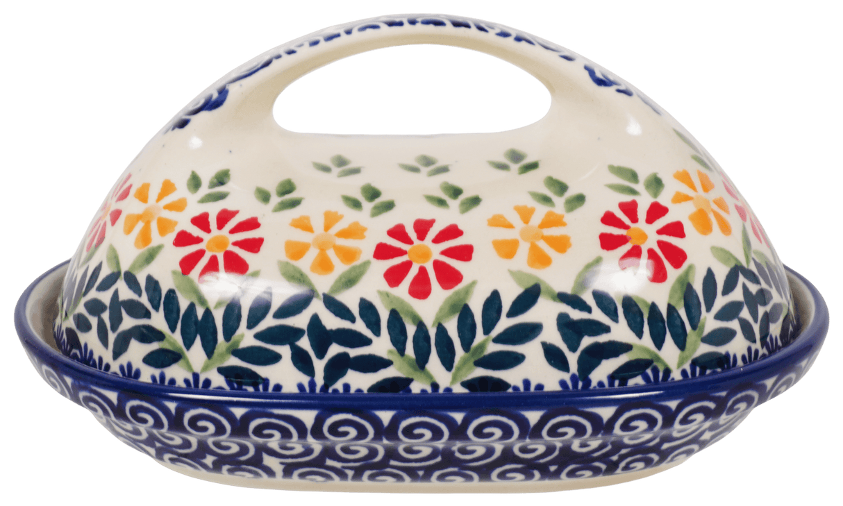 Butter Dish, Fancy, 5" x 7" in "Flower Power" by Manufaktura | M077T-JS14