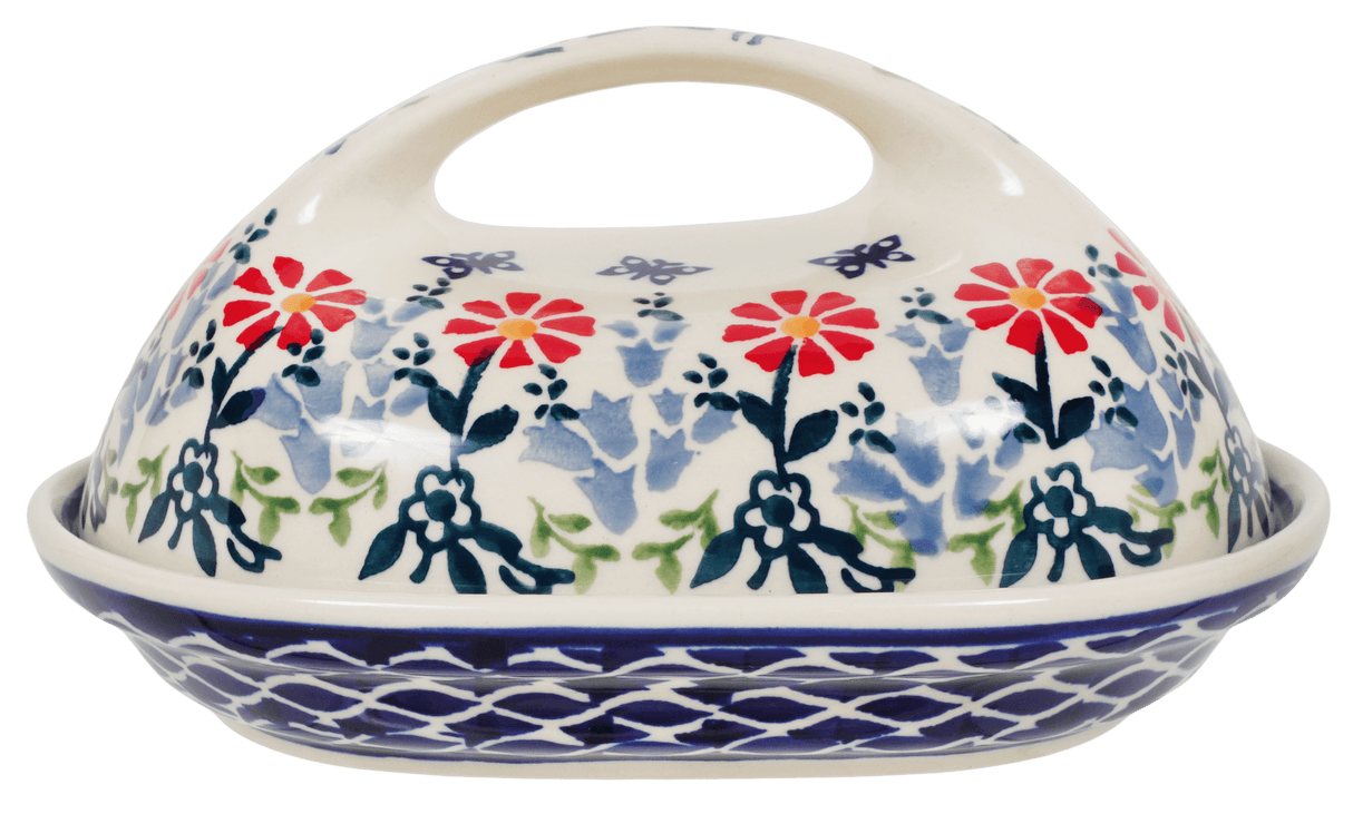 Butter Dish, Fancy, 5" x 7" in "Butterfly Blossoms" by Manufaktura | M077T-MM02