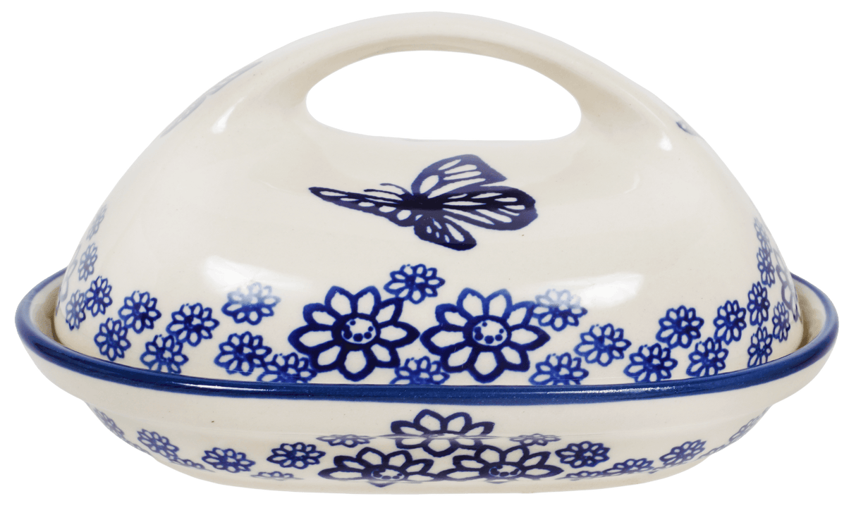 Butter Dish, Fancy, 5" x 7" in "Butterfly Garden" by Manufaktura | M077T-MOT1