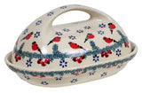 Butter Dish, Fancy, 5" x 7" in "Red Bird" by Manufaktura | M077T-GILE