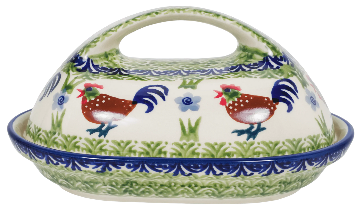 Butter Dish, Fancy, 5" x 7" in "Chicken Dance" by Manufaktura | M077U-P320