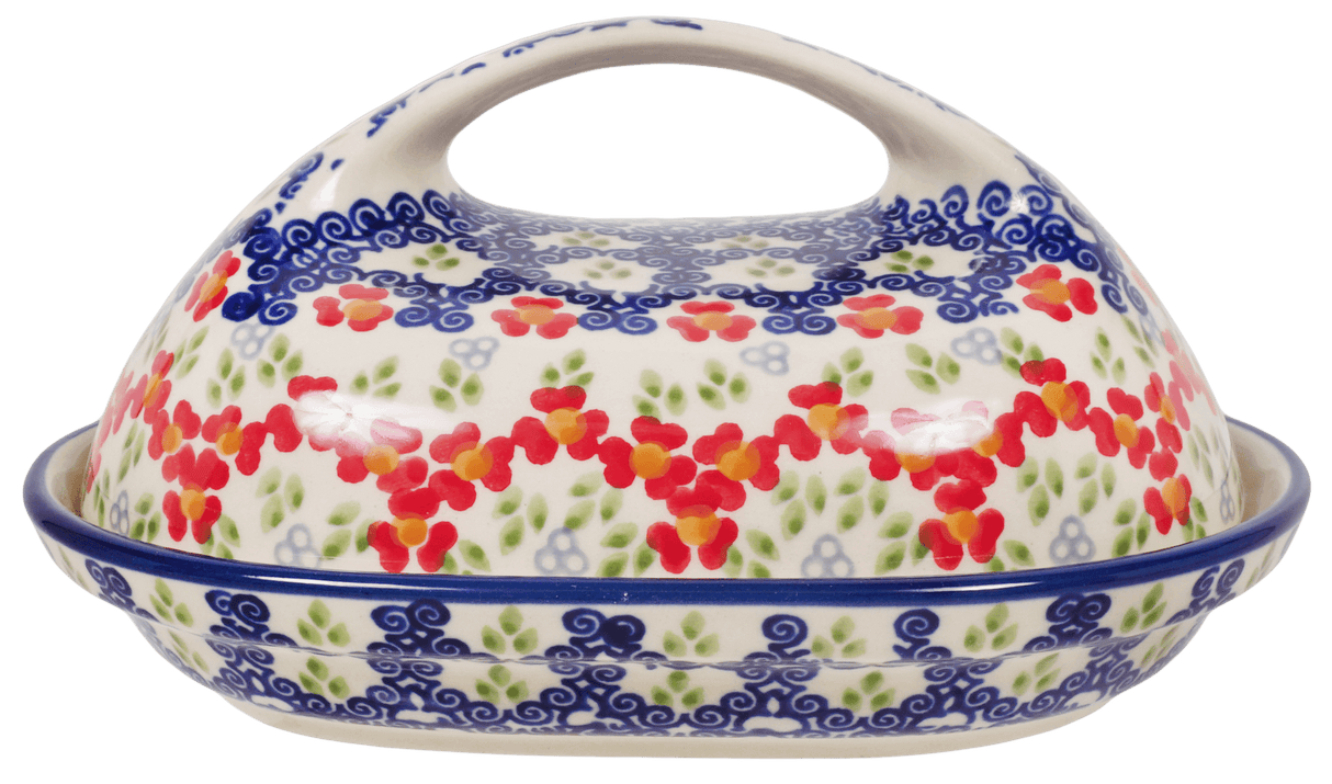 Butter Dish, Fancy, 5" x 7" in "Ring Around the Rosie" by Manufaktura | M077U-P321