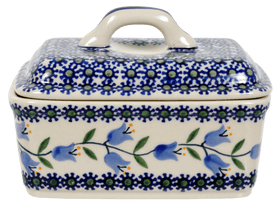 Polish Pottery Butter Box (Lily of the Valley) | M078T-ASD Additional Image at PolishPotteryOutlet.com