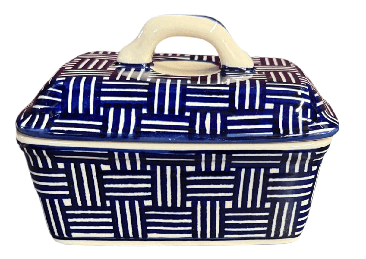 Butter Box, 5.75" x 4.25" in "Blue Basket Weave" by Manufaktura | M078U-32